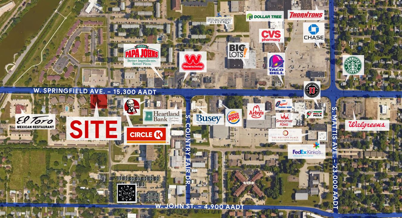 RETAIL INVESTMENT OPPORTUNITY: 2401 W Springfield Ave, Champaign, IL 61821
